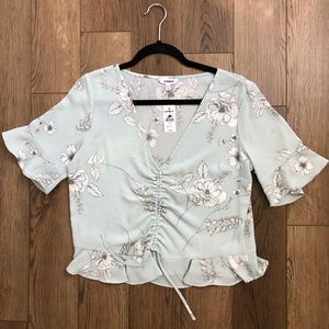 Women’s Floral Crop Top Synched Front with String